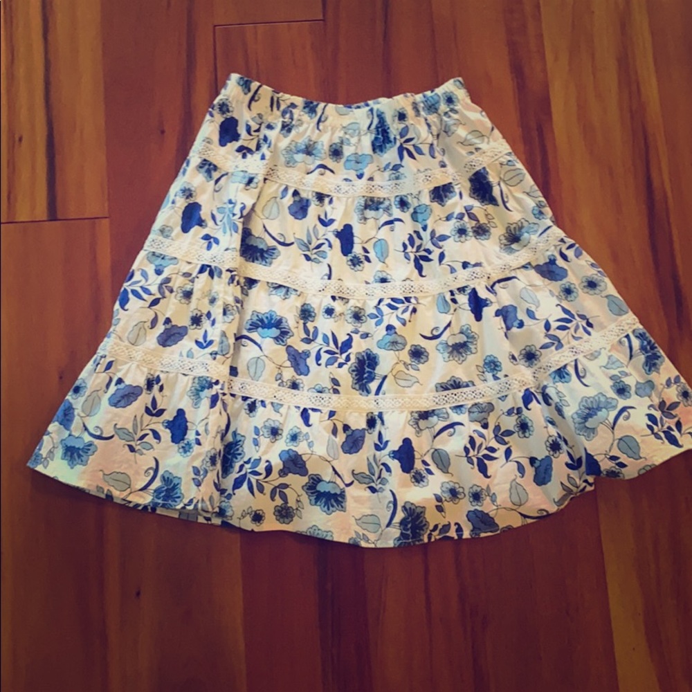 Blue Floral Skirt S